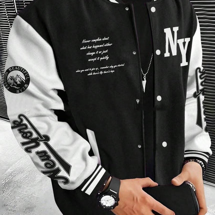 Men's Cardigan Baseball Uniform Jacket Coat