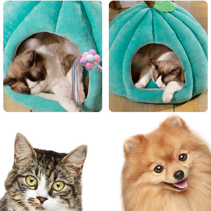 New Pumpkin Cat Bed Cat Beds For Indoor Cats Cute Pumpkin Shape Cat Cave Bed Cat Tent Halloween Cat House Bed Warm Sleeping Bed For Cats Small Dogs