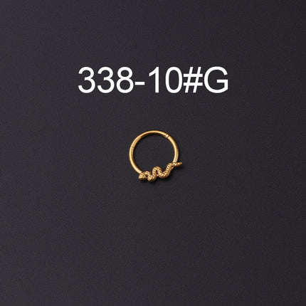Snake-shaped Closed Ring Interface Ring Ear Bone Nose Ring