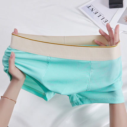 Ice Silk Stripes Men's Boxers Comfortable And Breathable