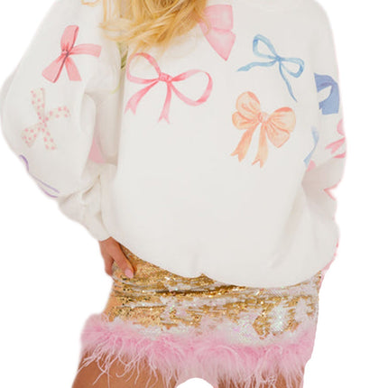 Fashion Bowknot Top Length Women's Warm Clothing