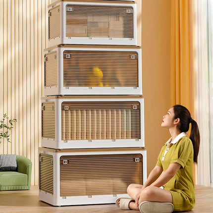 Multi-layer Large Capacity Plastic Storage Cabinet Foldableon Casters Drawer