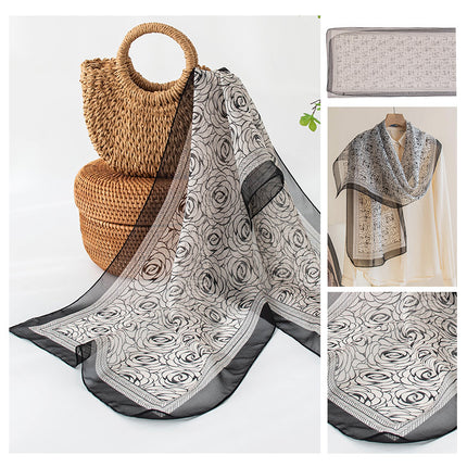 Silk Scarf Women's Mulberry Silk Printed Shawl