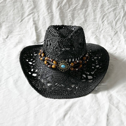 Gem The Magic Aster Straw Hat Handmade Hollow Sun Shade