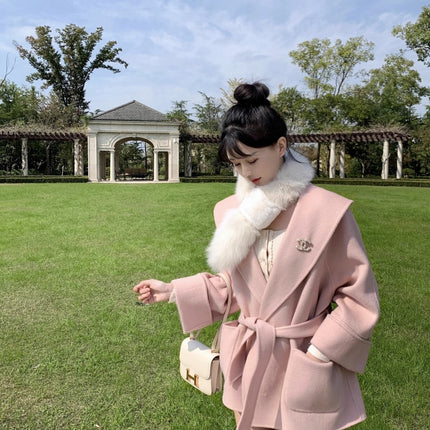 Autumn And Winter Double-faced Woolen Goods Cashmere Coat Small-sized Woolen Coat