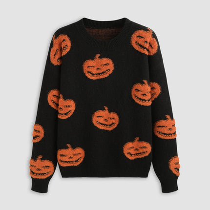 Women's Fashion Round Neck Pullover Halloween Sweater