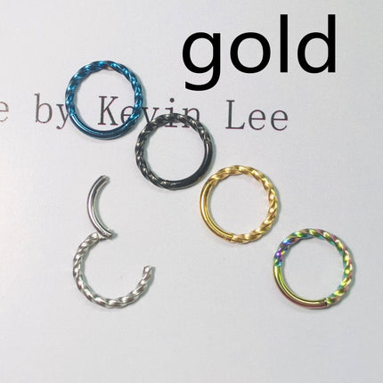 Stainless Steel Nose Ring Earrings 316L Closed Ring  Ring Coil Twisted Twisted Rope Piercing Jewelry