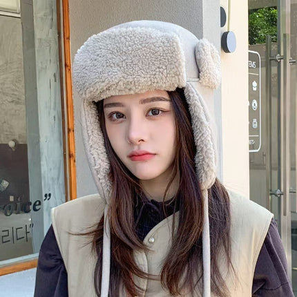 Outdoor Cycling Cold Protection Windproof Earflaps Unisex Fleece-lined Ushanka