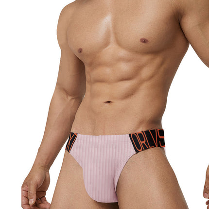 Men's Triangle Underwear High Fork Cotton Comfortable Low Waist Sports Anti-wear Leg Seamless Youth