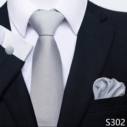 Men's Creative All-match Business Formal Wear Tie Scarf Cuff Buckle Set