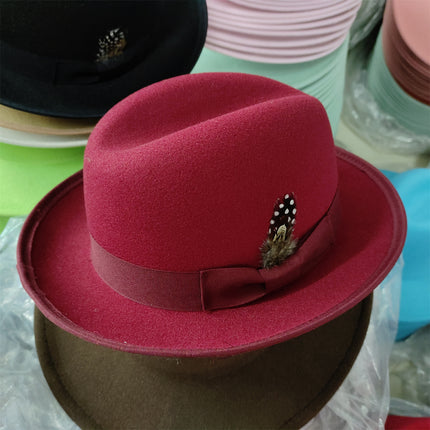 Men's Billycock Feather Fur Felt Hat