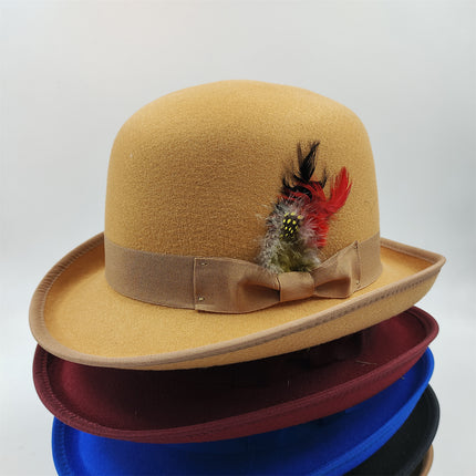 Men's Billycock Feather Fur Felt Hat