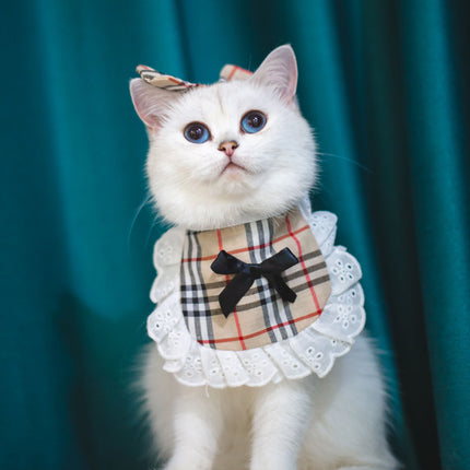 Cat Lace Suit Saliva Towel Princess Style Scarf Bib Decoration