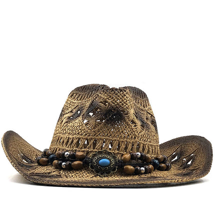 Women's Outdoor Seaside Beach Hat Cowboy Straw Hat