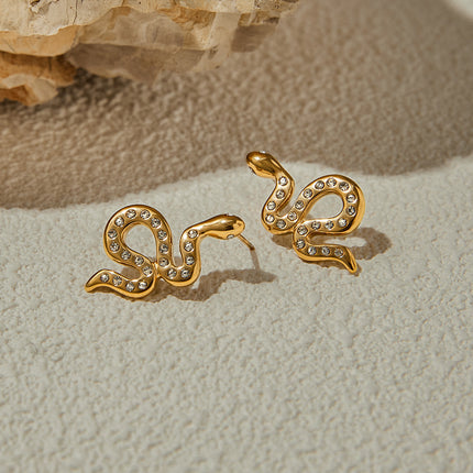 Rhinestone Snake Light Luxury High-grade Earrings Do Not Fade
