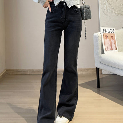Goddess Long Legs Bootcut Trousers High Waist Slimming Slim Micro Elastic Small Horn