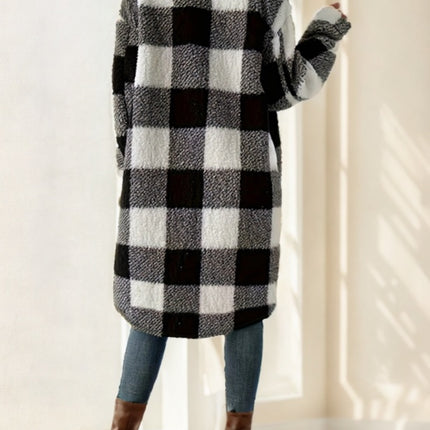 Ladies' Long-sleeved Checkered Coat