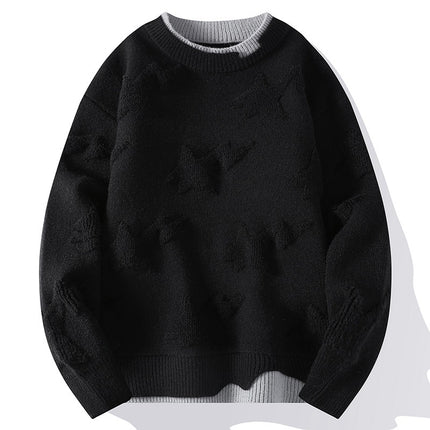 Autumn And Winter Round Neck Sweater Knitwear Men's Clothing Plus Size