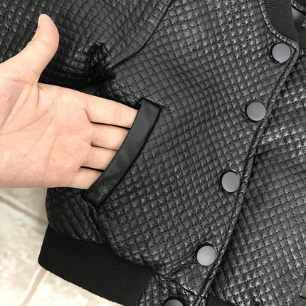 Round Neck Leather Baby PU Leather Jacket Boy Jacket