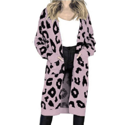 Color Leopard Print Polka Dot Loose Sweater Coat