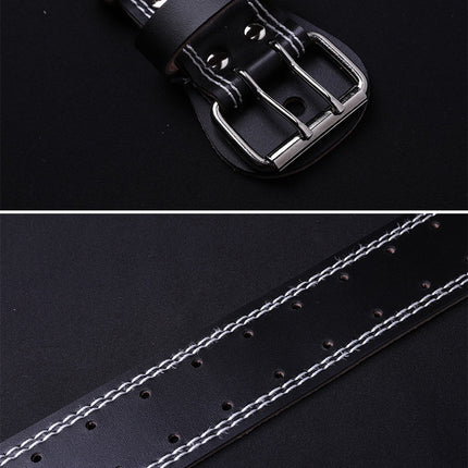 Cowhide Hard Pull Squat Strength Training Sports Belt Weightlifting Fitness Waist Support