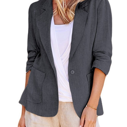 Solid Color Suit Collar Single-breasted Suit