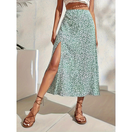 Floral Split New Chinese Style Skirt Fairy Dress For Women