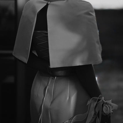 Satin Cape-style Top &Fitted Maxi Dress Set