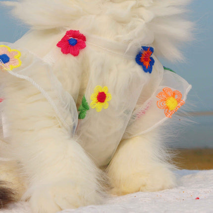 Mesh Flower Embroidery Dress Cat Clothes