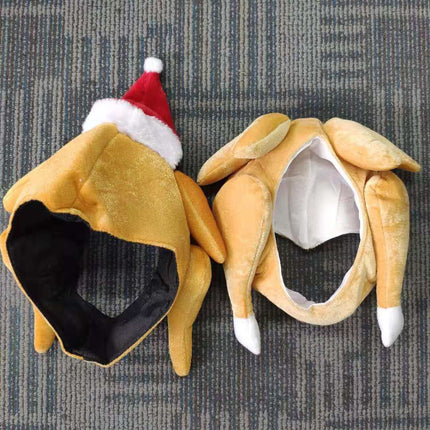 Plush Roasted Turkey Hats Spooktacular Creations Decor Hat Cooked Chicken Bird Secret For Thanksgiving Costume Dress Up Party