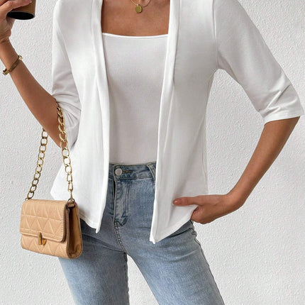Women's Regular Summer Open Top Wool Jacket