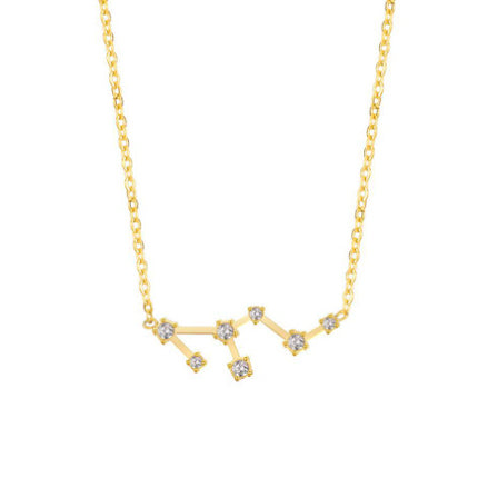 A Stainless Steel Necklace With Diamond-encrusted Pendant For The Twelve Zodiac Signs
