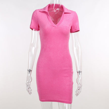 Polo Neckline Chest Bag Hip Dress