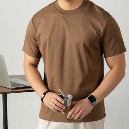 Cold Liquid Ammonia Mercerized Cotton Short-sleeved T-shirt For Men