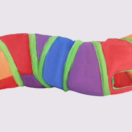 Rainbow S-shaped Cat Tunnel Self-hey Educational Cat Toy Collapsible Cat Tunnel