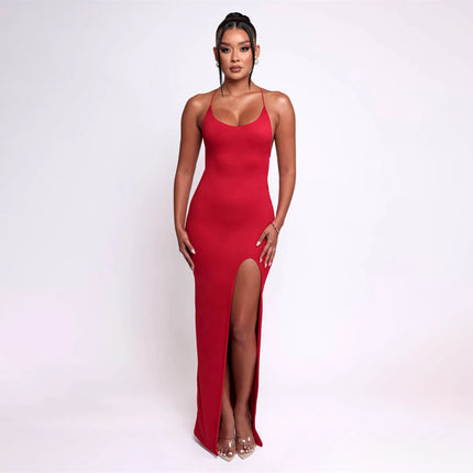 Women's Solid Color Sexy  Back Split Long Skirt