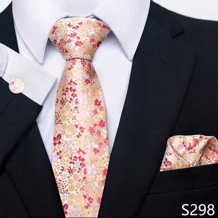 Men's Creative All-match Business Formal Wear Tie Scarf Cuff Buckle Set