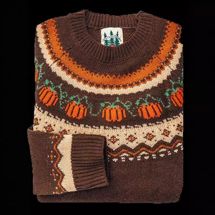 Women's Simple Loose Digital Printed Round Neck Sweater