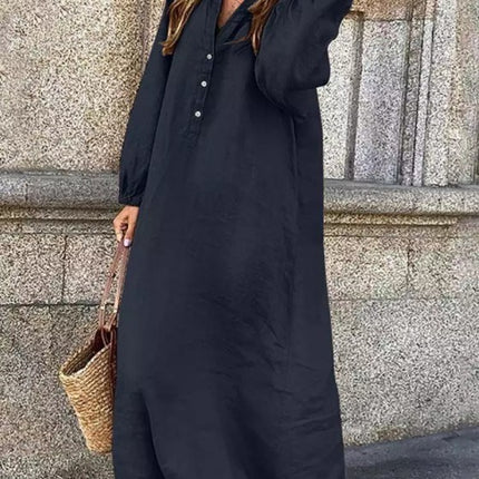 Artistic Style Retro Women's Cotton And Linen Swing Dress