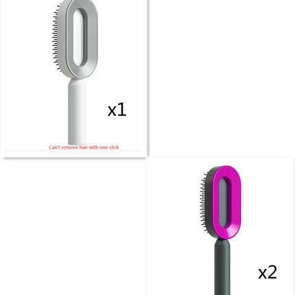 Self Cleaning Hair Brush For Women One-key Cleaning Hair Loss Airbag Massage Scalp Comb Anti-Static Hairbrush
