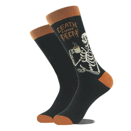 Men's Cartoon Animal Retro Oil Painting Mid-calf Socks