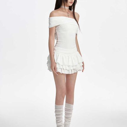 Puffy Cake Dress Women's Low Waist Pleated Skirt