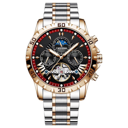 Fashion Business Men's Waterproof Tourbillon Steel Belt Mechanical Watch