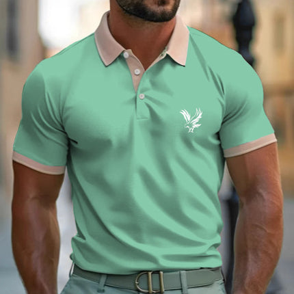 Casual Style Commuter's All-matching Digital Printing Lapel Men's Polo Shirt