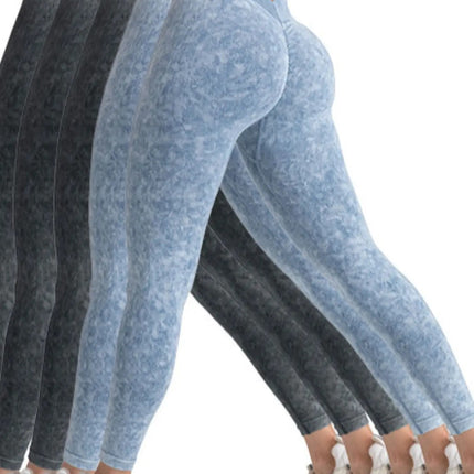 5 Pack V-Back Scrunch Butt Workout Leggings, Women Seamless Gym Yoga Leggings High Waist Active Yoga Pants, Yoga Leggings High Waist Active Yoga Pants