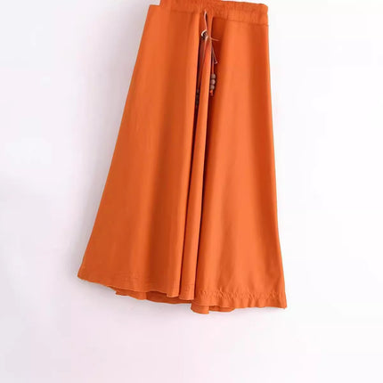 Backless Linen Midi Skirt Dress