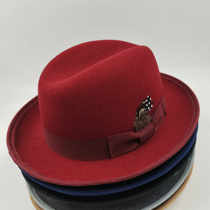 Men's Billycock Feather Fur Felt Hat