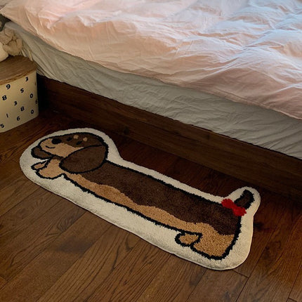 Sausage Dog Long Thickened Flocking Carpet Living Room Bedroom Bedside