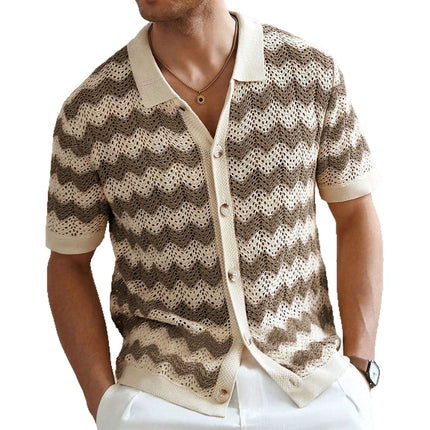 American-style Hollow Jacquard Corrugated Sweater