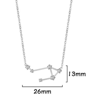A Stainless Steel Necklace With Diamond-encrusted Pendant For The Twelve Zodiac Signs